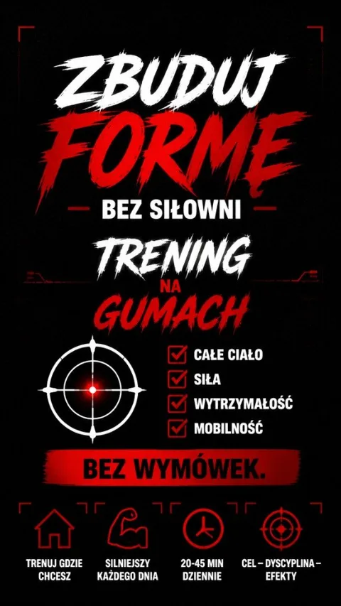 Okładka e-booka Zbuduj formę bez siłowni, trening na gumach.