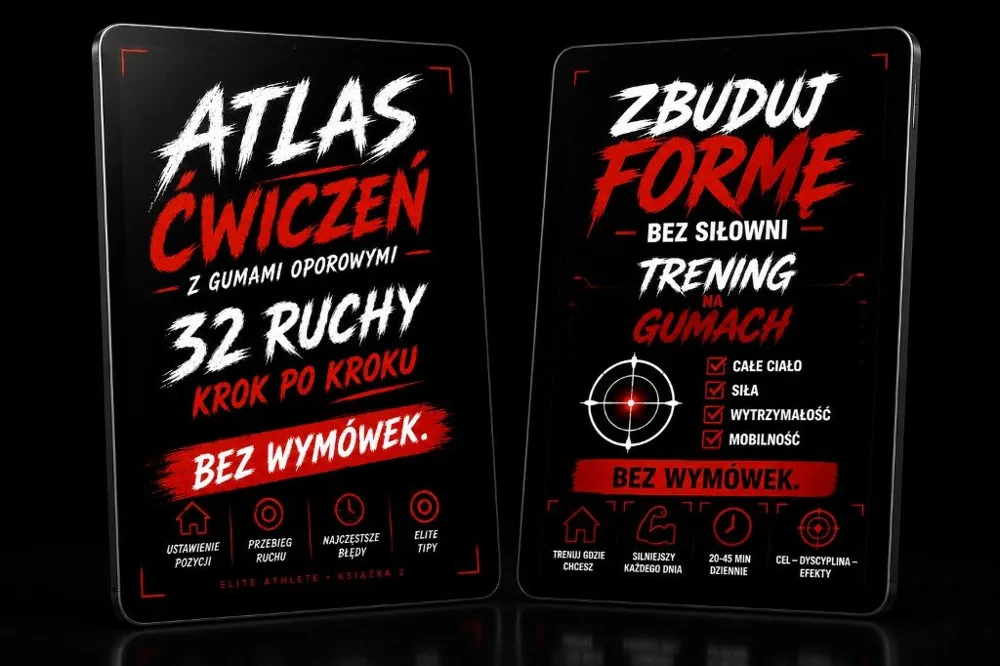 Zestaw elitarnego atlety: Atlas ćwiczeń i Zbuduj formę na dwóch tabletach.